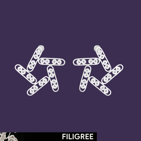 Spark (Starry Sky) Filigree Inlay Ear Stud