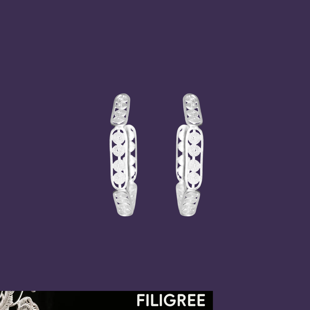 Star Wheels (Starry Sky) Filigree Inlay Earring