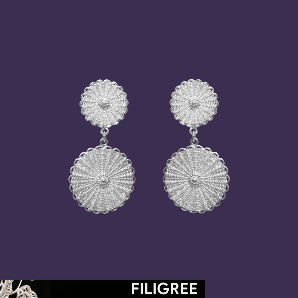 Halo Filigree Inlay Earring