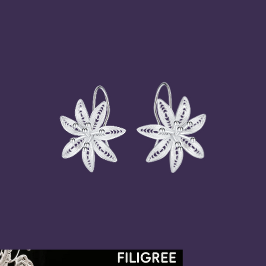 Lily (Blossoms) Filigree Inlay Ear Stud