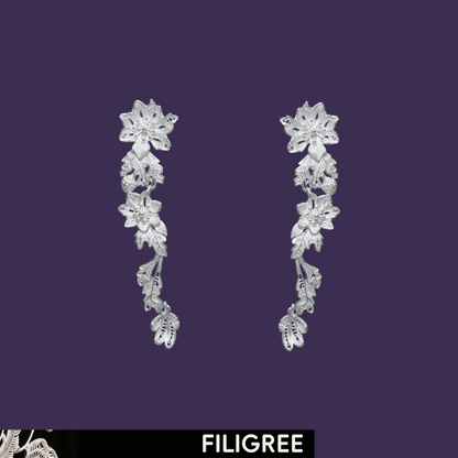 Floral Fall Filigree Inlay Earring