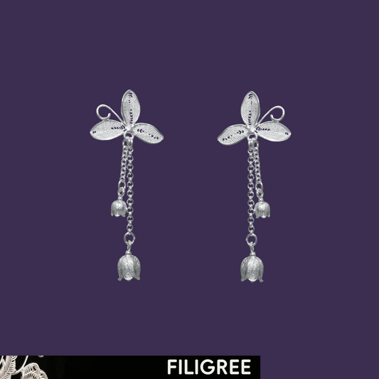Lily Of The Valley Filigree Inlay Earring