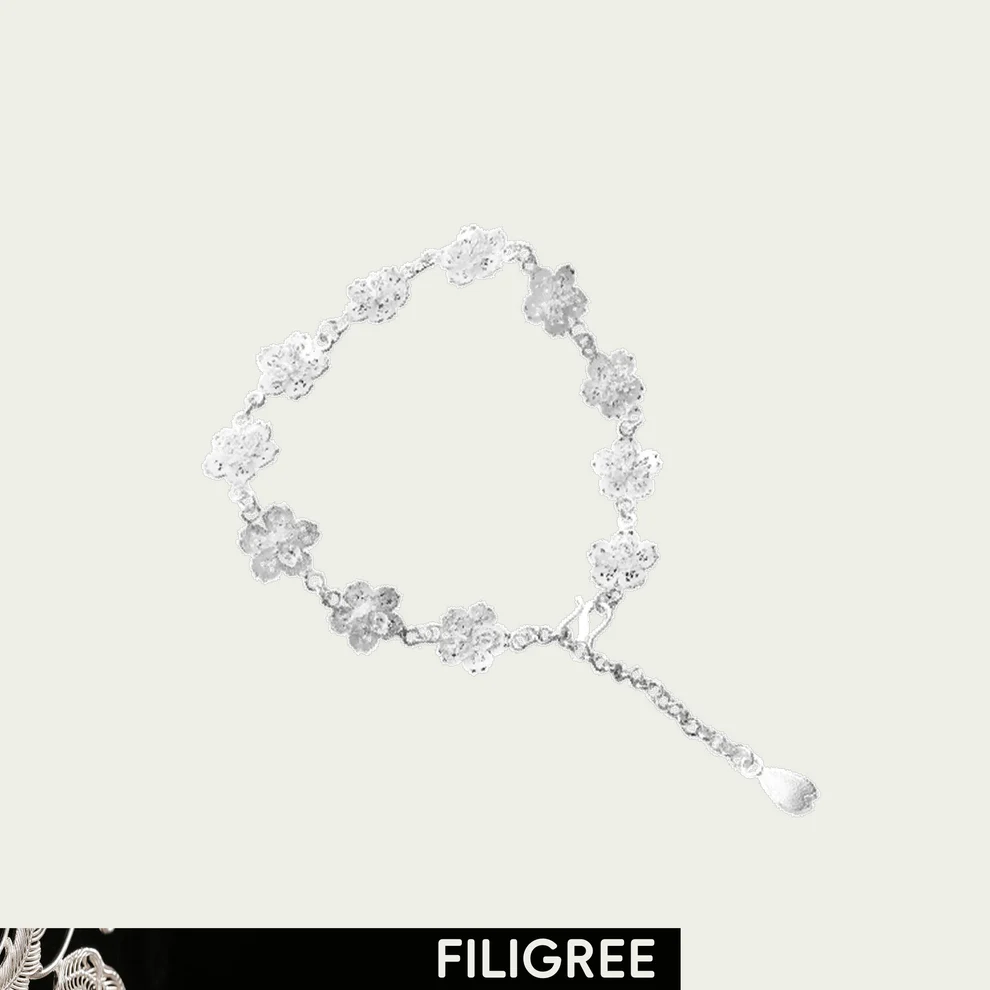 Lilac (Blossoms) Filigree Inlay Necklace