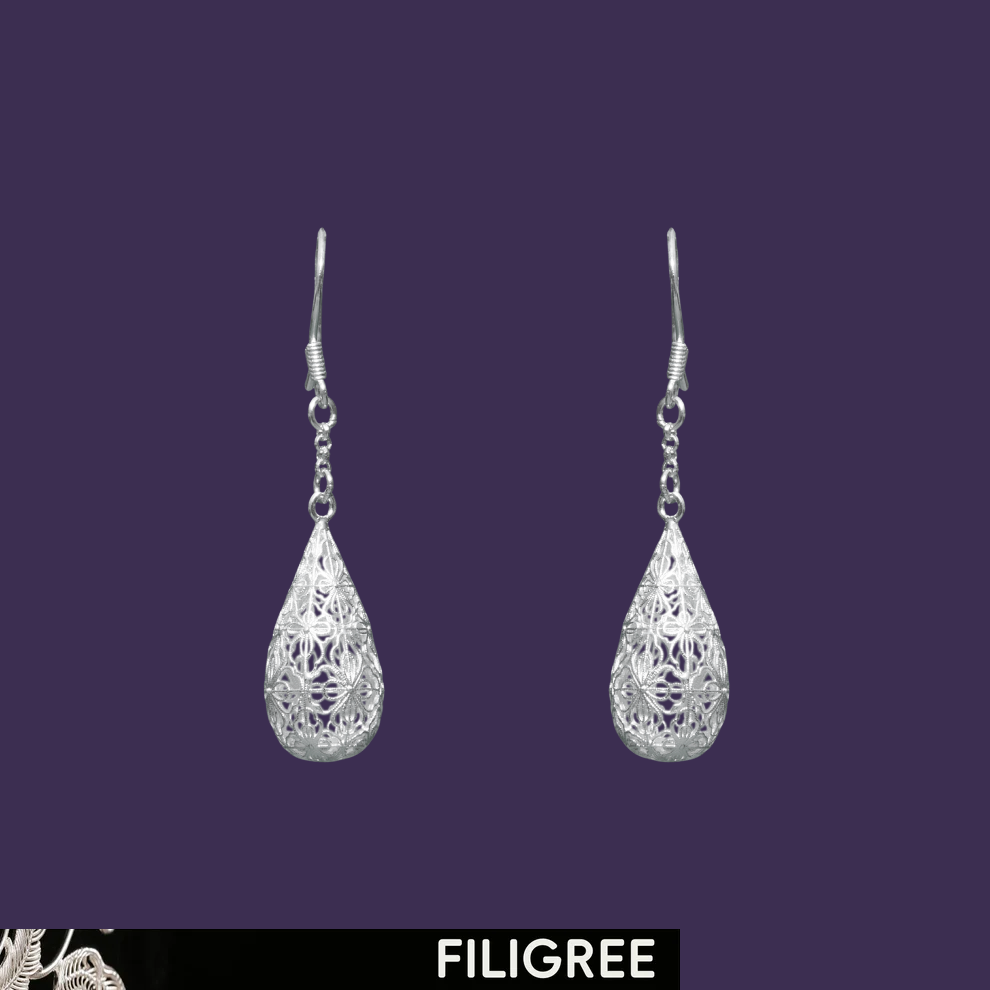 Waterdrop Filigree Inlay Earring