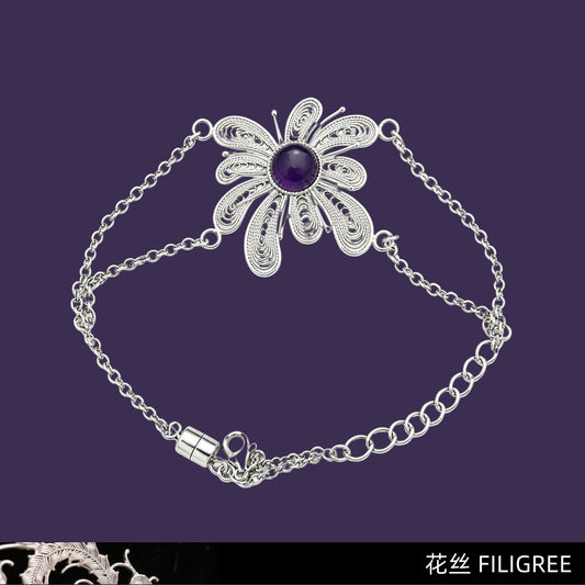 Wisdom Seeker (Crystal Fireworks) Filigree Inlay Bracelet