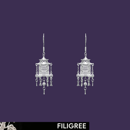 Pavilion (Palace) Filigree Inlay Earring Small
