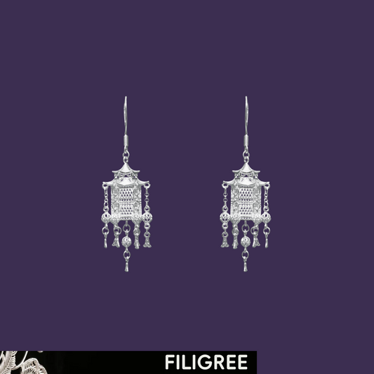 Pavilion (Palace) Filigree Inlay Earring Small