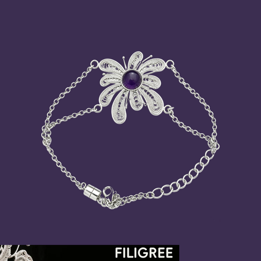 Wisdom Seeker (Crystal Fireworks) Filigree Inlay Bracelet