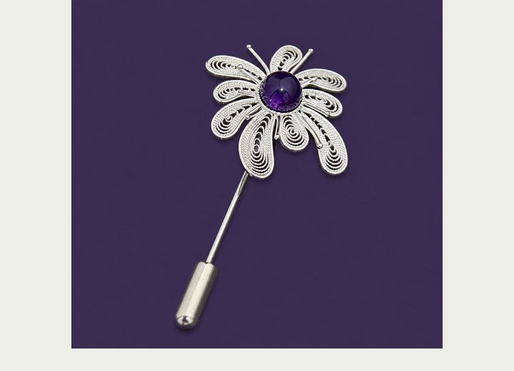 Wisdom Weaver (Crystal Fireworks) Filigree Inlay Brooch