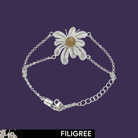 Light Bearer (Crystal Fireworks) Filigree Inlay Bracelet