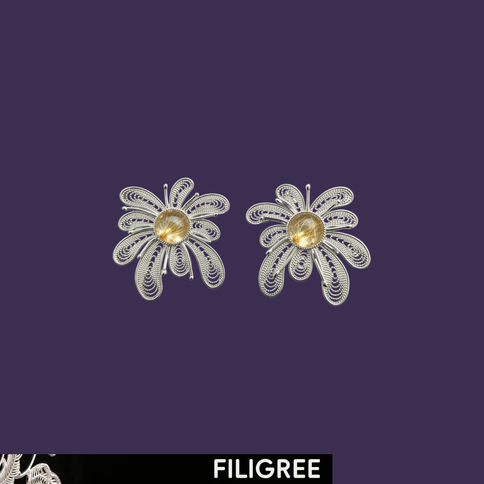 Light Bearer (Crystal Fireworks) Filigree Inlay Earring