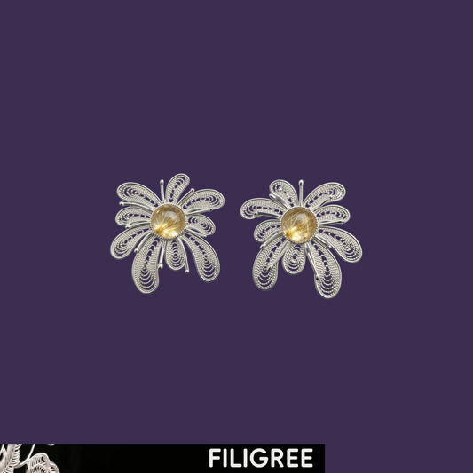 Light Bearer (Crystal Fireworks) Filigree Inlay Earring