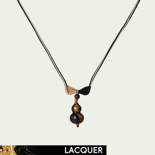 Angel And Evil Hand-Painted Lacquer Necklace