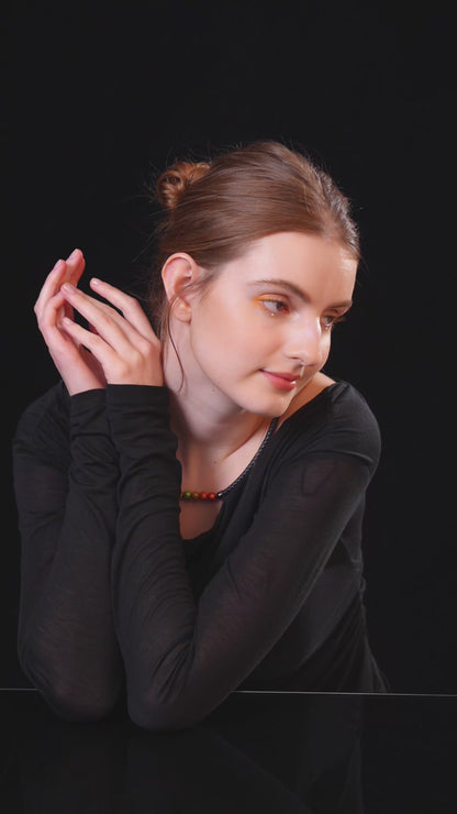 Rainbow (Lucky Charm) Daqi Lacquered Hand Painted Necklace