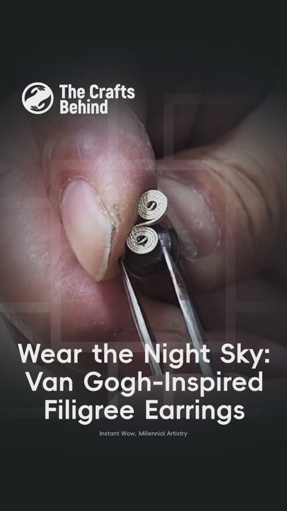 Shooting Star (Starry Sky) Filigree Inlay Earring