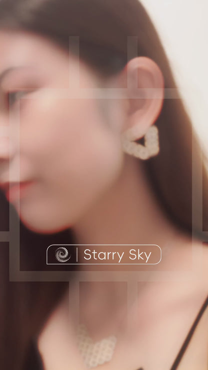 Star Wheels (Starry Sky) Filigree Inlay Earring
