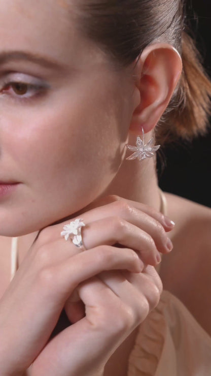 Lily (Blossoms) Filigree Inlay Ear Stud