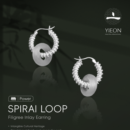 Spiral Loop (Power) Filigree Inlay Earring